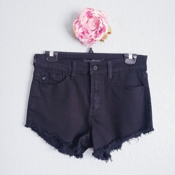 Kancan‎ Black Raw Hem Distressed Shorts - Picture 1 of 6